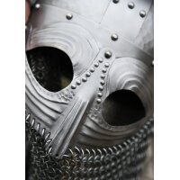Vendelhelm mit Kettenbrünne – Wikinger Brillenhelm aus 1,2 mm Stahl