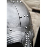Vendelhelm mit Kettenbrünne – Wikinger Brillenhelm aus 1,2 mm Stahl