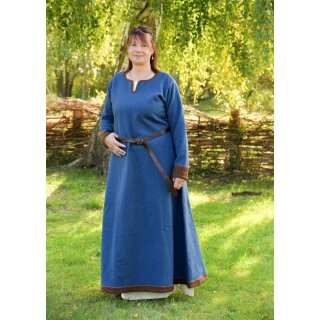 Wikinger Wollkleid Lykka, blau-braun
