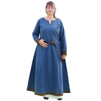 Wikinger Wollkleid Lykka, blau-braun