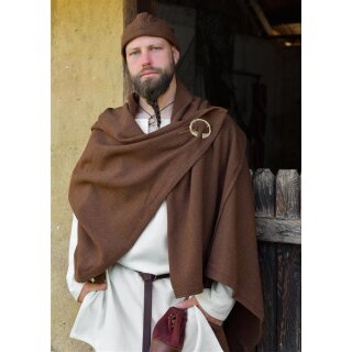 Wikinger Rechteckmantel Bente, Wolle, braun