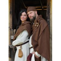 Wikinger Rechteckmantel Bente, Wolle, braun
