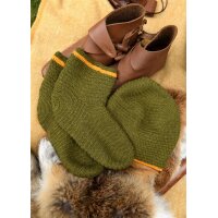 Crocheted Wool Cap, Green-Yellow