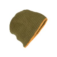 Crocheted Wool Cap, Green-Yellow