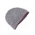Crocheted Wool Cap, Grey-Burgundy