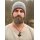 Crocheted Wool Cap, Grey-Burgundy