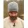 Crocheted Wool Cap, Grey-Burgundy