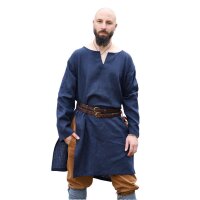 Mittelalter Leinen Tunika, dunkelblau
