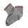 Wollsocken, gehäkelt, grau-weinrot