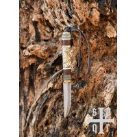 Kleines Wikinger-Messer, Karbonstahl, Holz-/Knochengriff...