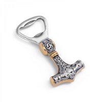 Wikinger Flaschenöffner Mjölnir, Edelstahl mit nordischem Drachenmotiv