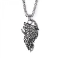 Wolf Halskette „Sköll“ – Nordischer Wolf Anhänger mit Kette