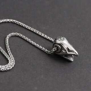 Raven Skull Necklace “Astrid” – Norse Raven Pendant with Chain
