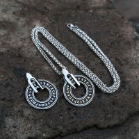 Viking Rune Necklace “Einar” – Rotating Rune Ring Pendant