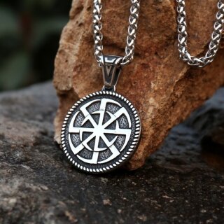 Kolovrat Necklace “Sven” – Slavic Sun Wheel Pendant