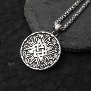 Sun Wheel Necklace “Alrik” – Norse Sun Pendant with Chain