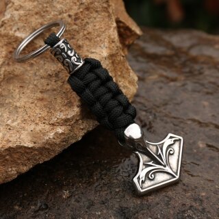 Mjölnir Keychain “Eirik” – Viking Thor’s Hammer Paracord Keychain