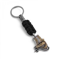 Viking Dragon Ship Keychain “Leif” Gold – Norse Longship Paracord