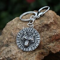 Viking Wolf Rune Keychain “Ulfarr” –...