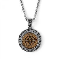 Raben Schild & Vegvisir Anhänger „Hrafnskjöld“ mit Zopfkette aus Edelstahl