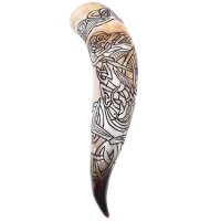 Viking Drinking Horn with Fenrir Motif