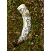 Viking Drinking Horn with Fenrir Motif