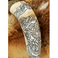 Viking Drinking Horn with Fenrir Motif