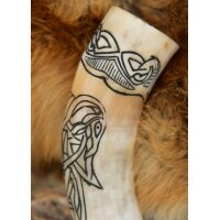 Viking Drinking Horn with Fenrir Motif