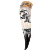Viking Drinking Horn with Raven Motif
