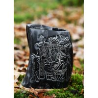 Hornbecher mit Holzboden und Odin-Motiv