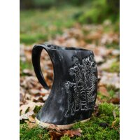 Hornbecher mit Holzboden und Odin-Motiv