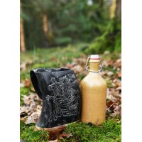 Hornbecher mit Holzboden und Odin-Motiv