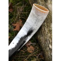 Viking Drinking Horn with Raven Knotwork Motif
