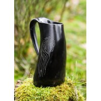 Hornbecher aus echtem Horn mit Horse Lords-Motiv