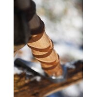 Wikinger-Axt aus Stahl, gegossen, Typ G, mit Gravur und Lederwicklung