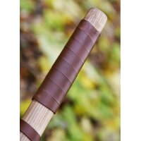 Cast Viking Axe Type E with Engraving and Leather Wrapping