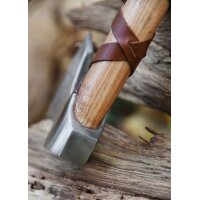 Cast Viking Axe Type E with Engraving and Leather Wrapping