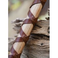 Cast Viking Axe Type E with Engraving and Leather Wrapping