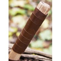 Cast Viking Axe Type D with Engraving and Leather Wrapping