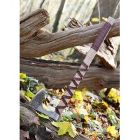 Cast Viking Axe Type C with Engraving and Leather Wrapping
