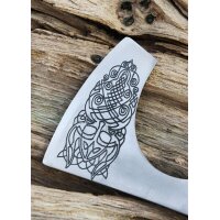Cast Viking Axe Type C with Engraving and Leather Wrapping