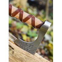 Cast Viking Axe Type C with Engraving and Leather Wrapping