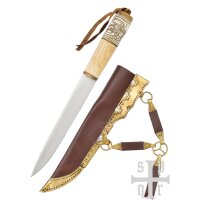 Viking Steel Knife with Wood and Bone Handle –...