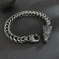 Wolfsarmband „Fenrir“ mit blauem Auge aus...