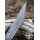 Damascus Steel Viking Seax with Wood and Brass Handle and Black Goatskin Sheath
