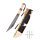 Damascus Steel Viking Seax with Wooden Handle and White Goatskin Sheath