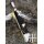 Damascus Steel Viking Seax with Wooden Handle and White Goatskin Sheath