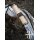 Damascus Steel Viking Seax with Wooden Handle and White Goatskin Sheath