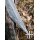 Damascus Steel Viking Seax with Wooden Handle and White Goatskin Sheath