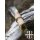 Damascus Steel Viking Seax with Wooden Handle and White Goatskin Sheath